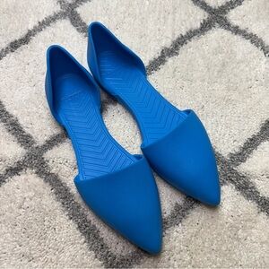 Native Audrey d’Orsay Blue Point Toe Jelly Flats Women’s 9